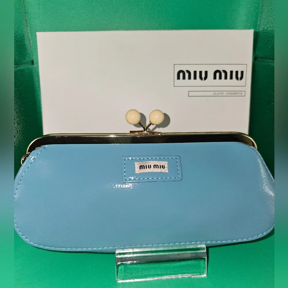 Miu Miu Blue Kisslock Crossbody (VIP NIB) - Picture 1 of 5
